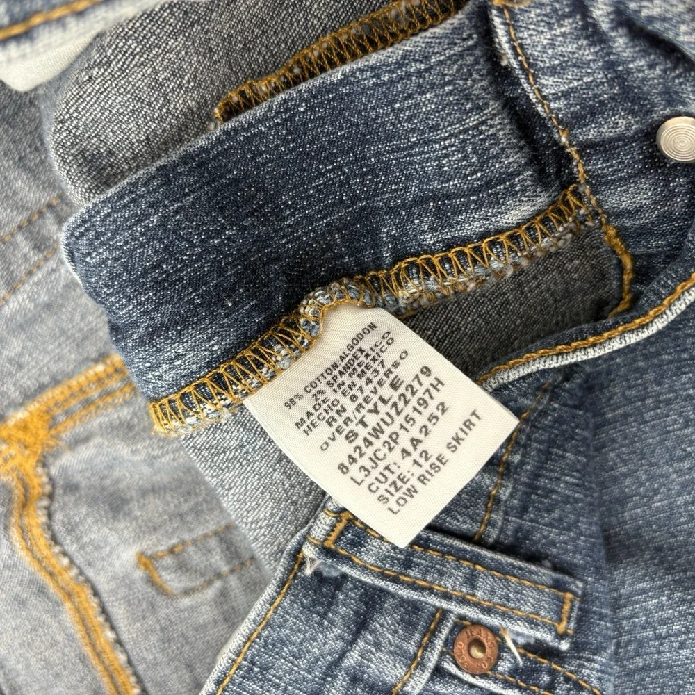 Vintage Y2K Polo Jeans Ralph Lauren Low Rise Denim Pencil‎ Skirt Women Size 12